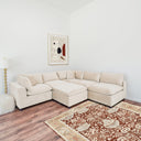 HERA 112" IVORY VELVET MODULAR SECTIONAL SOFA
