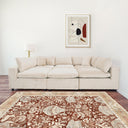 HERA 112" IVORY VELVET MODULAR SECTIONAL SOFA