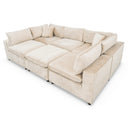 HERA 112" IVORY VELVET MODULAR SECTIONAL SOFA