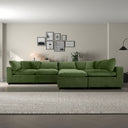 HERA 112" OLIVE GREEN VELVET MODULAR SECTIONAL SOFA