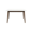 LEVI MODERN STYLE SOLID WOOD RECTANGULAR WHITE TOP DINING TABLE 47"