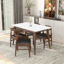 LEVI MODERN STYLE SOLID WOOD RECTANGULAR WHITE TOP DINING TABLE 47"