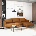 LARA 106" L-SHAPED GENUINE TAN LEATHER RIGHT-FACING SECTIONAL SOFA