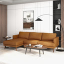 LARA 106" L-SHAPED GENUINE TAN LEATHER LEFT-FACING SECTIONAL SOFA