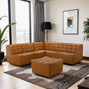 SELIA 92" COMFY & CHIC SECTIONAL SOFA WITH OTTOMAN