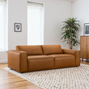 VANNA 93" MCM COGNAC VEGAN-ECO LEATHER SOFA