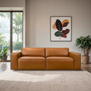 VANNA 93" MCM COGNAC VEGAN-ECO LEATHER SOFA