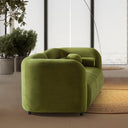 ELISSA 93" JAPANDI OLIVE GREEN VELVET SOFA