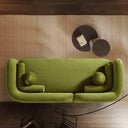 ELISSA 93" JAPANDI OLIVE GREEN VELVET SOFA