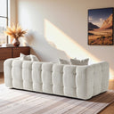 AGNES 90" TUFTED IVORY CHENILLE SOFA