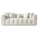 AGNES 90" TUFTED IVORY CHENILLE SOFA