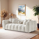 AGNES 90" TUFTED IVORY CHENILLE SOFA