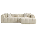 BEATRICE TUFTED IVORY BOUCLE RIGHT-FACING SECTIONAL SOFA