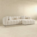 BELLA 114" IVORY TUFTED BOUCLE RIGHT-FACING SECTIONAL SOFA