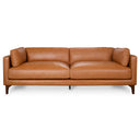 BRYNN 93" MCM TAN GENUINE TOP GRAIN LEATHER SOFA