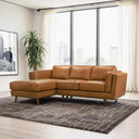 CHASE 91" TAN GENUINE LEATHER LEFT-FACING SECTIONAL SOFA