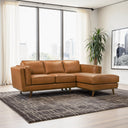 CHASE 91" TAN GENUINE LEATHER RIGHT-FACING SECTIONAL SOFA
