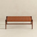 CIA 44" TAN GENUINE LEATHER BENCH