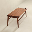 CIA 44" TAN GENUINE LEATHER BENCH