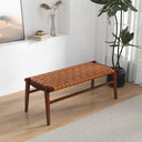 CIA 44" TAN GENUINE LEATHER BENCH