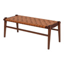 CIA 44" TAN GENUINE LEATHER BENCH