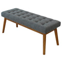 DONNA 43" DARK-GRAY FABRIC BENCH