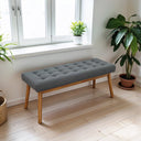 DONNA 43" DARK-GRAY FABRIC BENCH