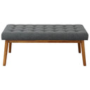 DONNA 43" DARK-GRAY FABRIC BENCH