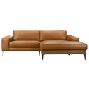 EVELINA 99" COGNAC VEGAN-ECO LEATHER SECTIONAL SOFA