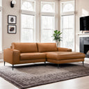 EVELINA 99" COGNAC VEGAN-ECO LEATHER SECTIONAL SOFA
