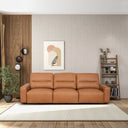 GINA 117" COGNAC GENUINE LEATHER POWER-SLIDER SOFA