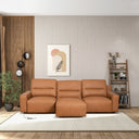 GINA 117" COGNAC GENUINE LEATHER POWER-SLIDER SOFA