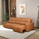GINA 117" COGNAC GENUINE LEATHER POWER-SLIDER SOFA
