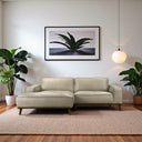 KATIA 98" BEIGE LEATHER LEFT-FACING SECTIONAL SOFA