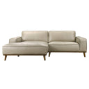 KATIA 98" BEIGE LEATHER LEFT-FACING SECTIONAL SOFA