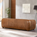 MIN 90" MCM BROWN GENUINE TOP-GRAIN LEATHER SOFA