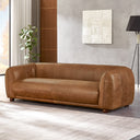 MIN 90" MCM BROWN GENUINE TOP-GRAIN LEATHER SOFA