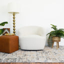 MARA WHITE BOUCLE SWIVEL CHAIR