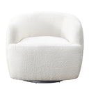 MARA WHITE BOUCLE SWIVEL CHAIR