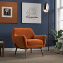 PIERA BURNT-ORANGE VELVET LOUNGE CHAIR