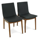 RAVEL MID-CENTURY MODERN VEGAN LEATHER DINING CHAIRS (SET OF 2)