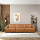 VALERIA 120" TRIPLE PWR TAN LEATHER RECLINER SOFA