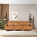 VALERIA 120" TRIPLE PWR TAN LEATHER RECLINER SOFA