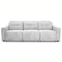 FRANCA 107" LIGHT-GREY VELVET POWER-SLIDER SOFA