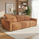 FRANCA 107" BURNT-ORANGE VELVET POWER-SLIDER SOFA