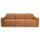 FRANCA 107" BURNT-ORANGE VELVET POWER-SLIDER SOFA