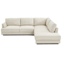 GAMILA 110" BEIGE GENUINE TOP-GRAIN LEATHER RIGHT-FACING SECTIONAL SOFA