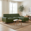CHIARA 97" GREEN GENUINE LEATHER SECTIONAL SOFA
