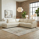 GAMILA 110" BEIGE GENUINE TOP-GRAIN LEATHER LEFT-FACING SECTIONAL SOFA