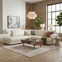 GAMILA 110" BEIGE GENUINE TOP-GRAIN LEATHER LEFT-FACING SECTIONAL SOFA